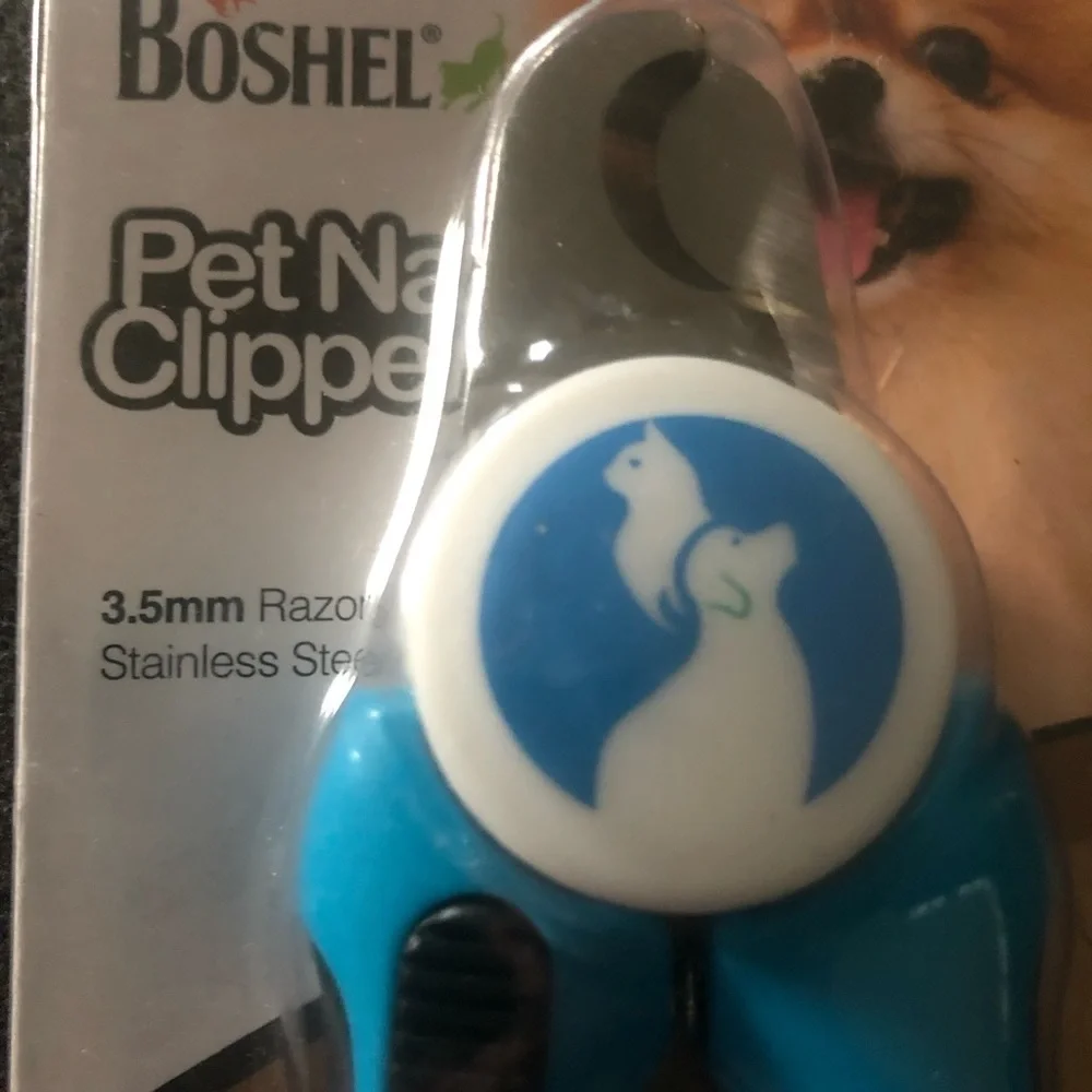 Boshel Pet Nail Clippers 3.5mm Stainless Steel Safe Blade W/Nail File No Slip